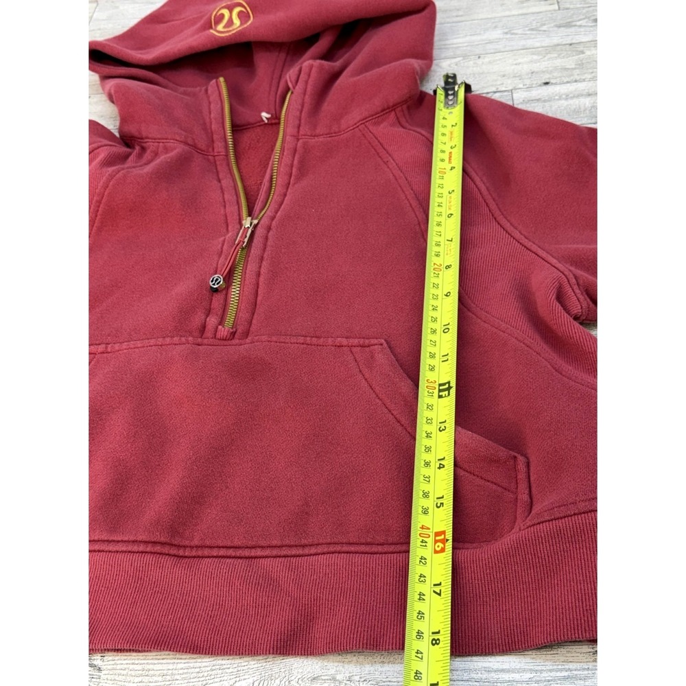 Lululemon Womens Scuba Oversized Half Zip Cropped Hoodie Magenta Smoke Gold XS/S - Picture 6 of 9